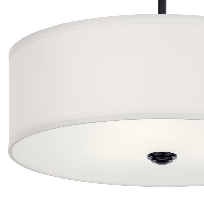 Kichler 43692BK Three Light Semi Flush Mount, Black