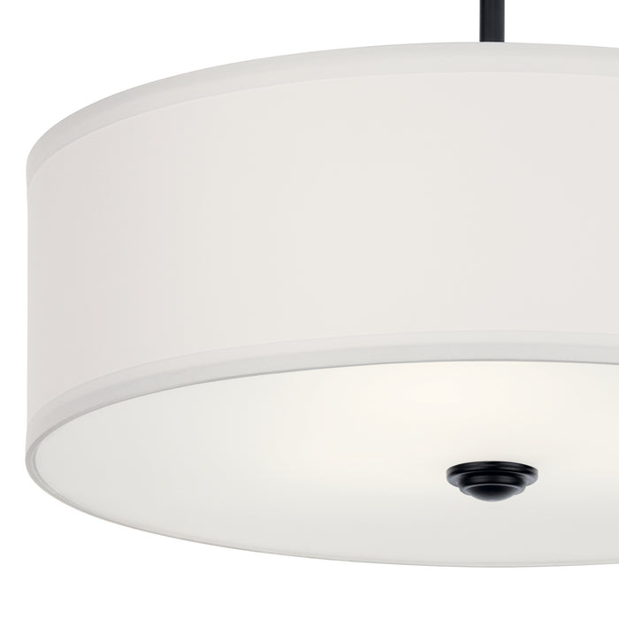 Kichler 43692BK Three Light Semi Flush Mount, Black