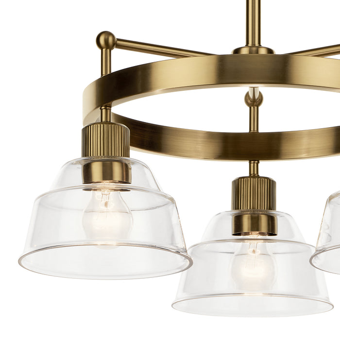 Kichler 52402BNB Three Light Chandelier, Brushed Brass