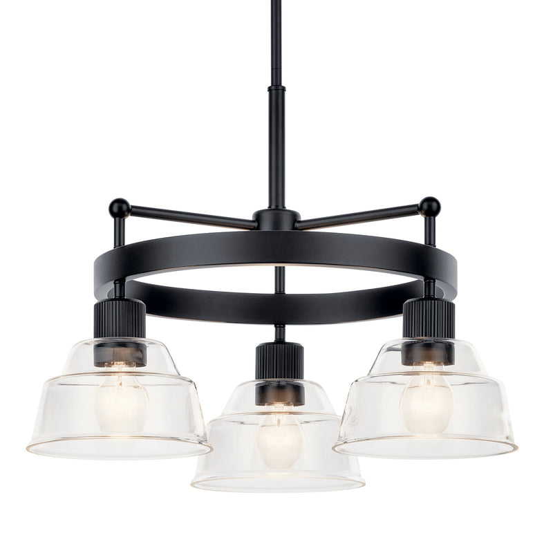 Kichler 52402BK Three Light Chandelier, Black