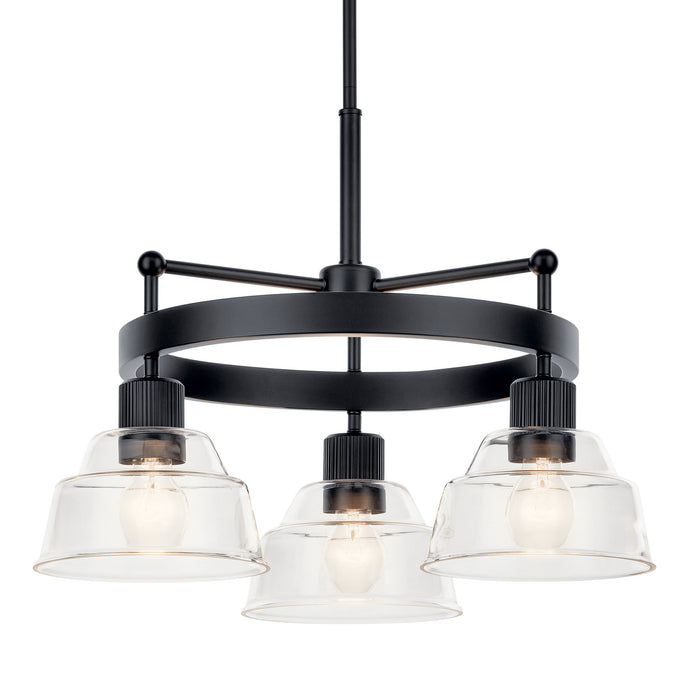 Kichler 52402BK Three Light Chandelier, Black