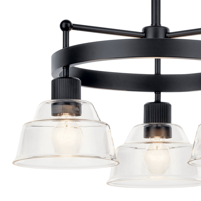 Kichler 52402BK Three Light Chandelier, Black