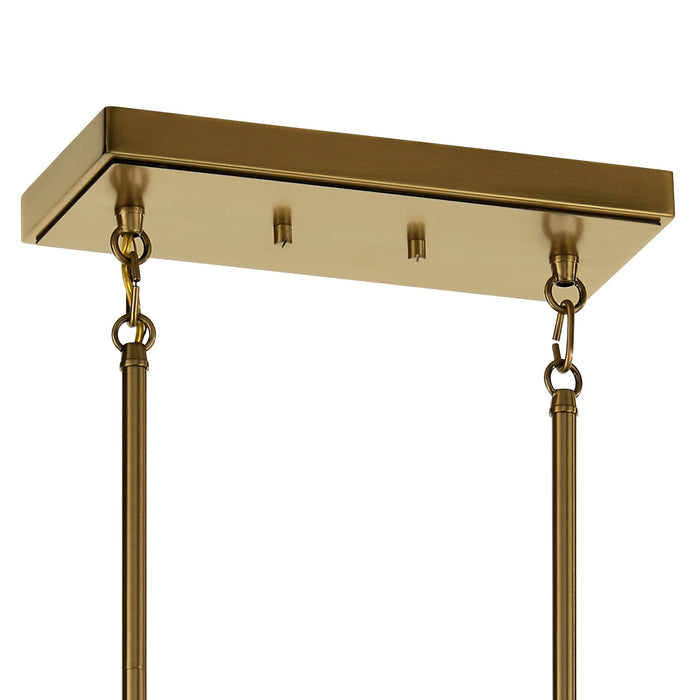 Kichler 52404BNB Five Light Linear Chandelier, Brushed Brass