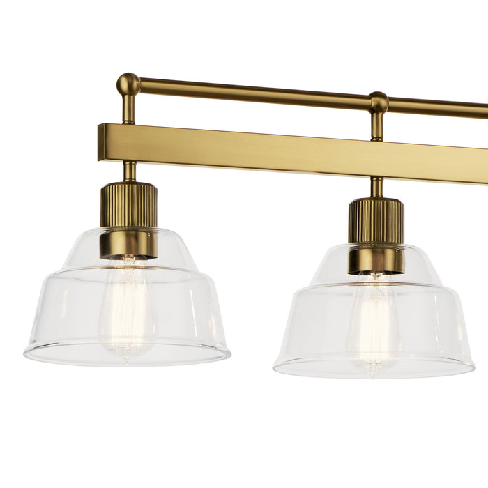 Kichler 52404BNB Five Light Linear Chandelier, Brushed Brass