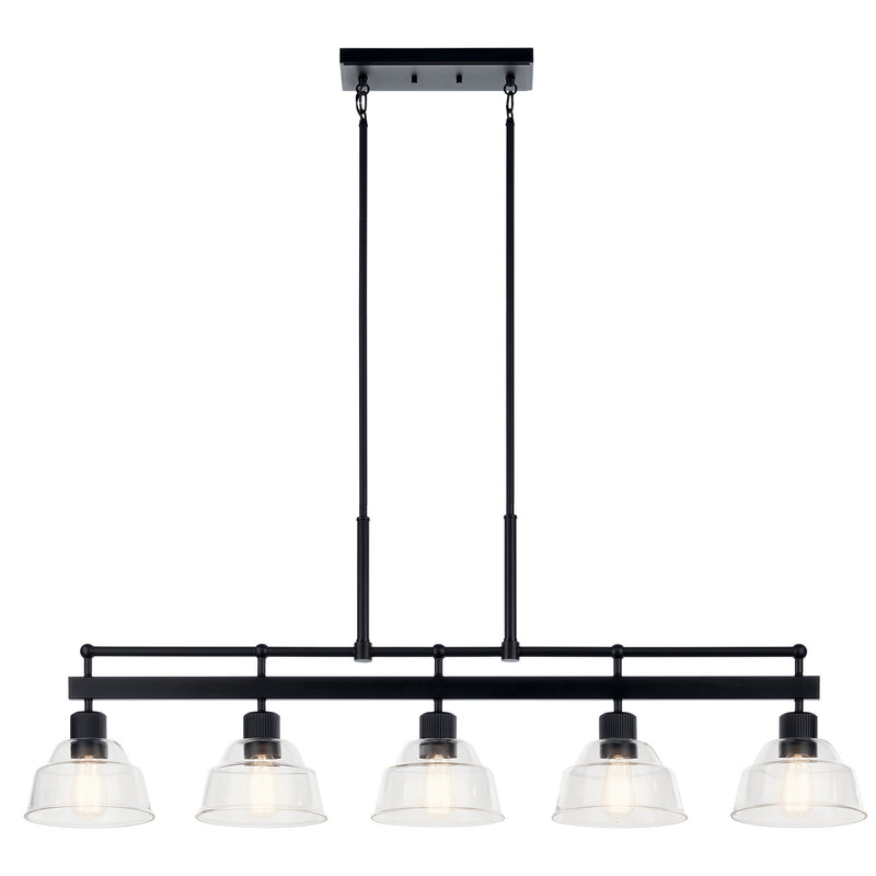 Kichler 52404BK Five Light Linear Chandelier, Black