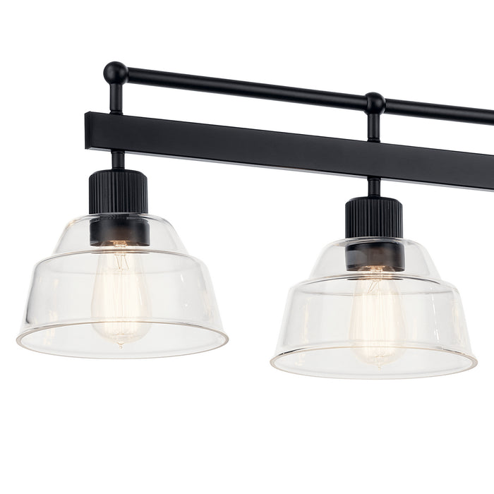 Kichler 52404BK Five Light Linear Chandelier, Black