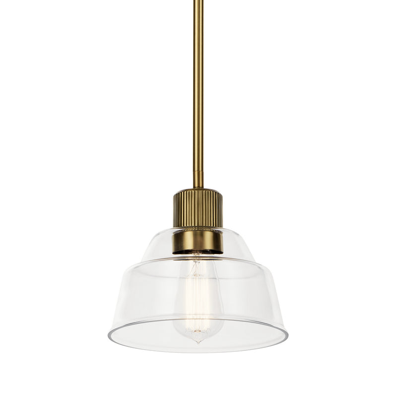 Kichler 52405BNB One Light Mini Pendant, Brushed Brass