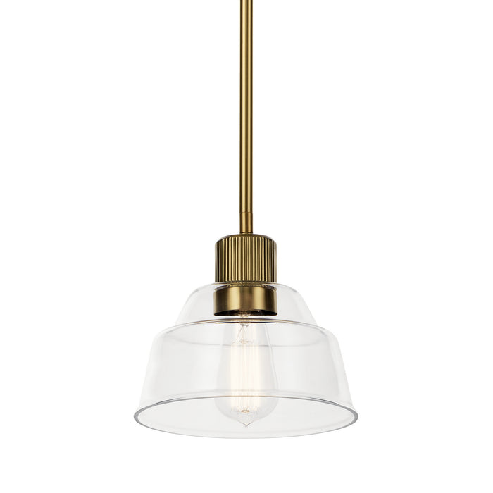Kichler 52405BNB One Light Mini Pendant, Brushed Brass