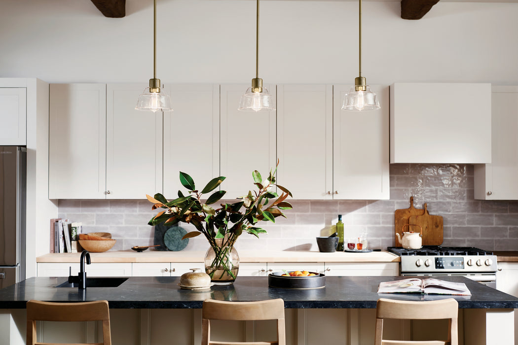 Kichler 52405BNB One Light Mini Pendant, Brushed Brass