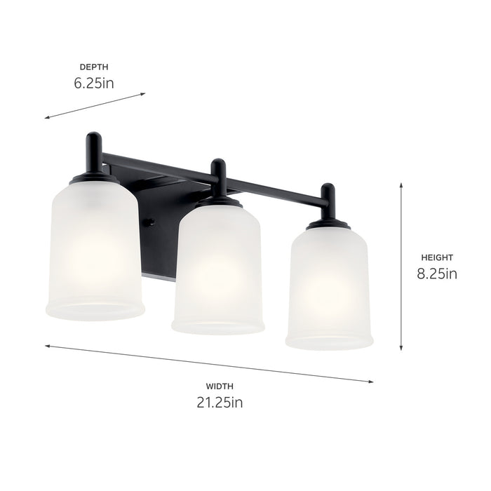 Kichler 45574BK Three Light Bath, Black