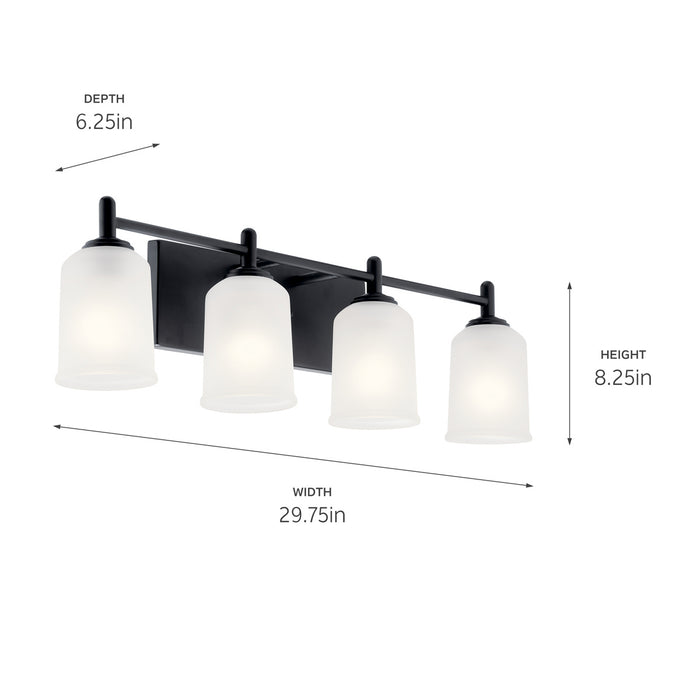 Kichler 45575BK Four Light Bath, Black
