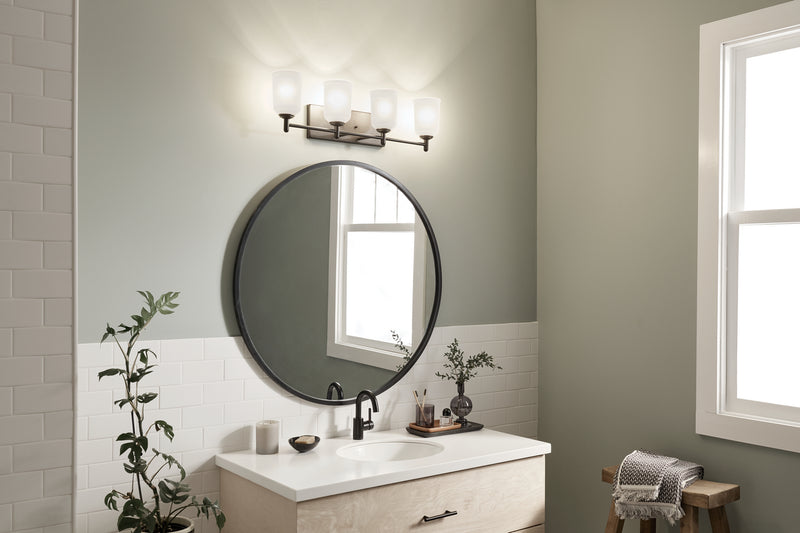 Kichler 45575BK Four Light Bath, Black