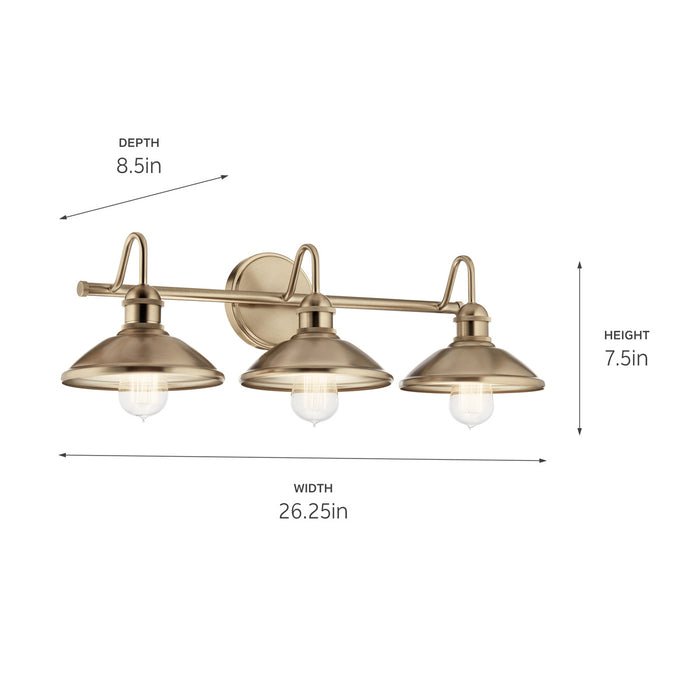 Kichler 45945CPZ Three Light Bath, Champagne Bronze