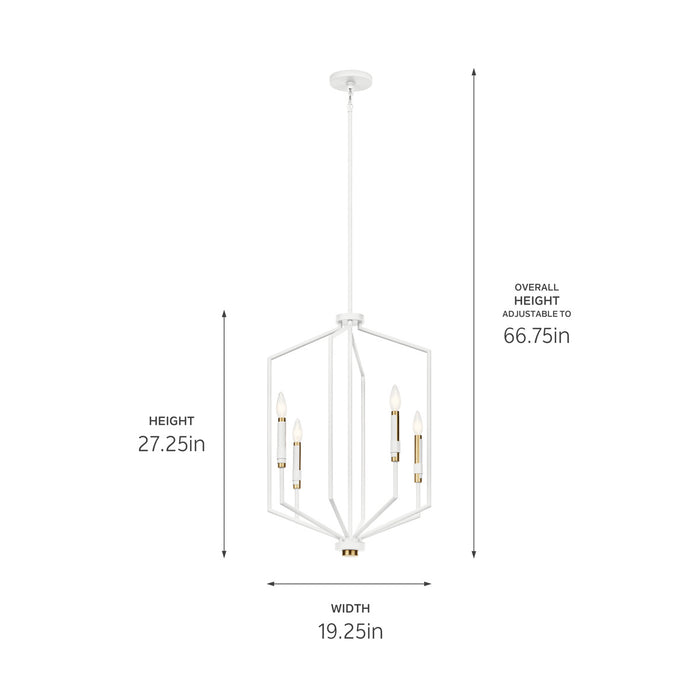 Kichler 52351WH Four Light Foyer Pendant, White