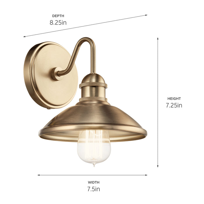 Kichler 45943CPZ One Light Wall Sconce, Champagne Bronze