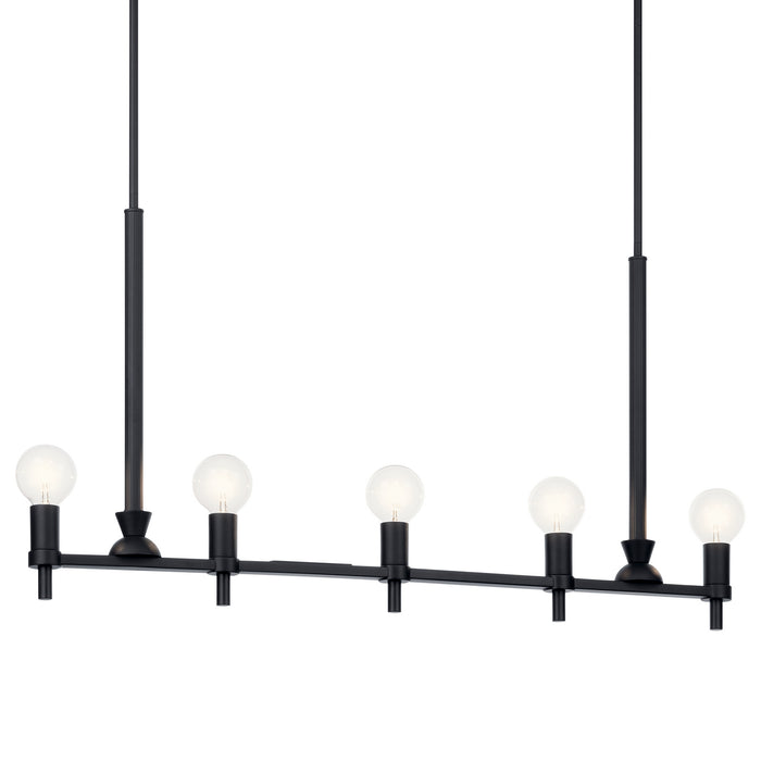 Kichler 52425BK Five Light Linear Chandelier, Black