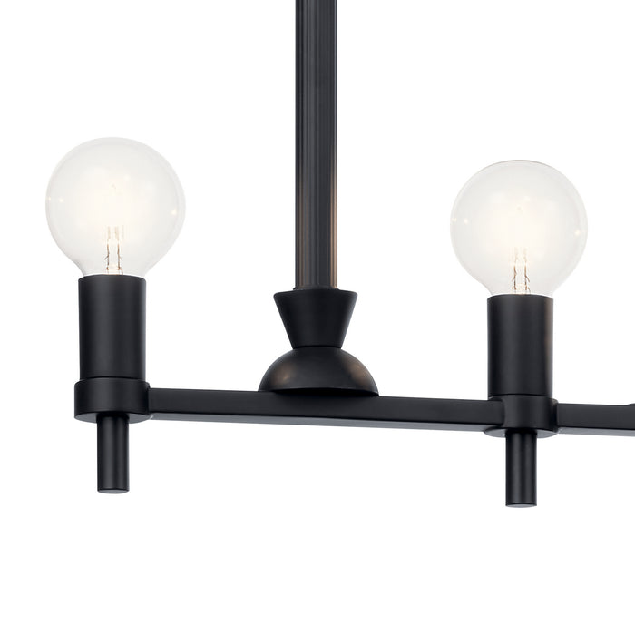 Kichler 52425BK Five Light Linear Chandelier, Black