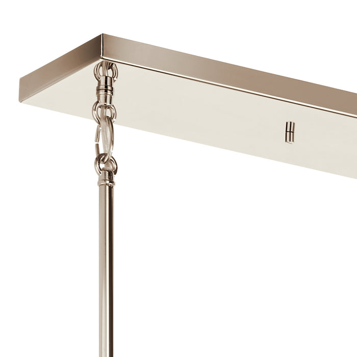 Kichler 52425PN Five Light Linear Chandelier, Nickel Textured