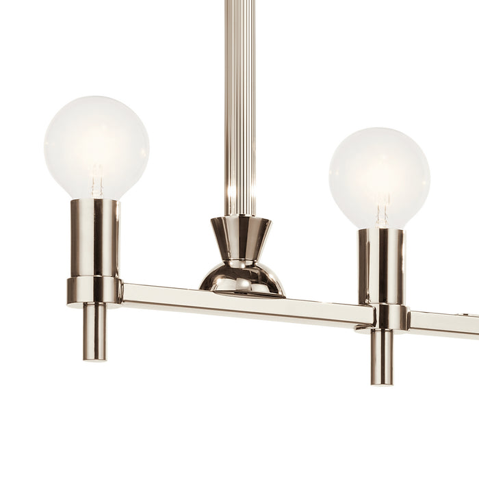 Kichler 52425PN Five Light Linear Chandelier, Nickel Textured