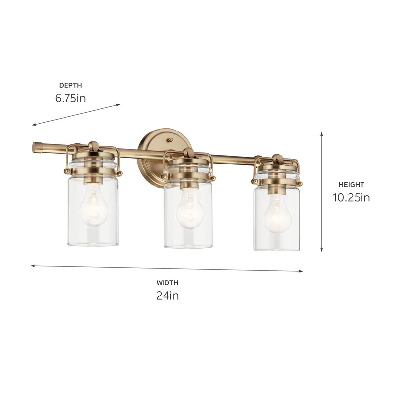 Kichler 45689CPZ Three Light Bath, Champagne Bronze