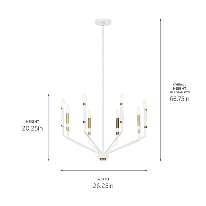 Kichler 52349WH Eight Light Chandelier, White
