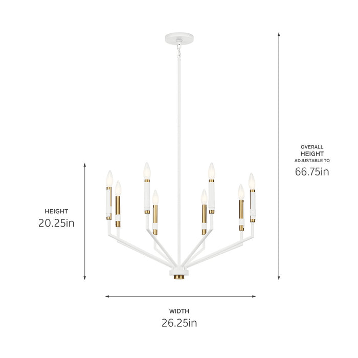 Kichler 52349WH Eight Light Chandelier, White