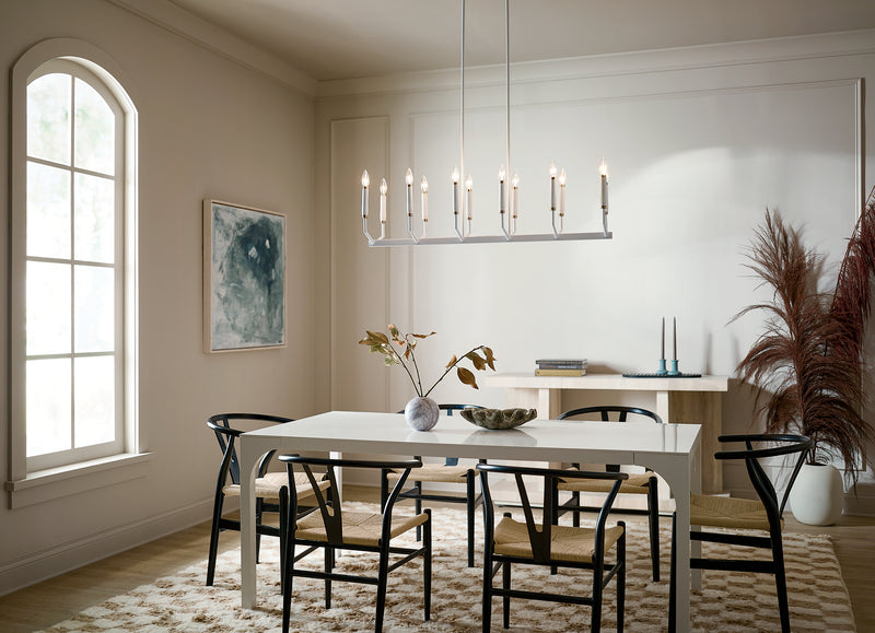 Kichler 52350WH 12 Light Linear Chandelier, White
