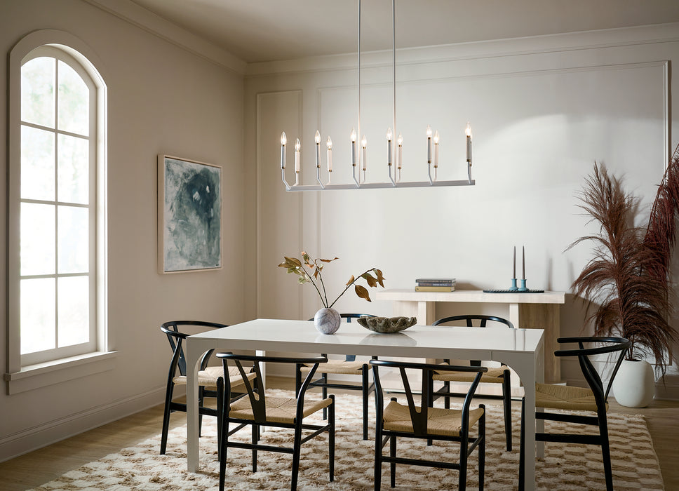 Kichler 52350WH 12 Light Linear Chandelier, White