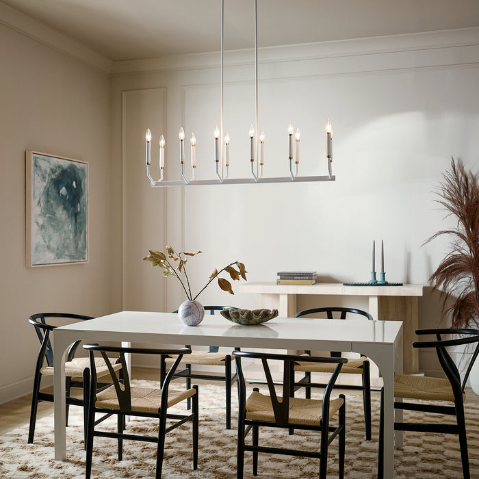 Kichler 52350WH 12 Light Linear Chandelier, White