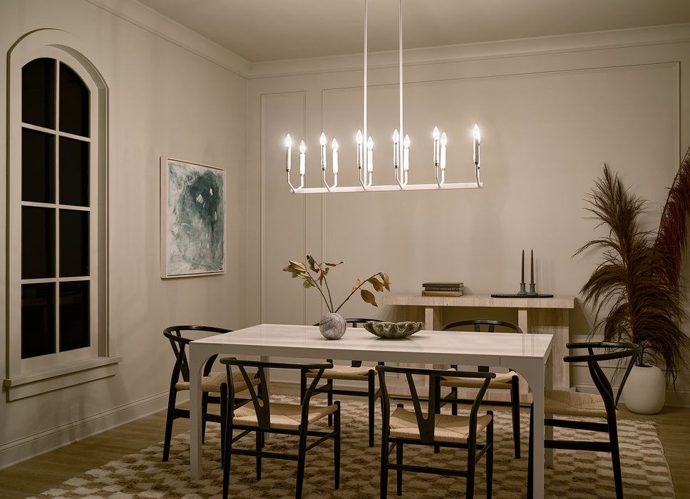 Kichler 52350WH 12 Light Linear Chandelier, White