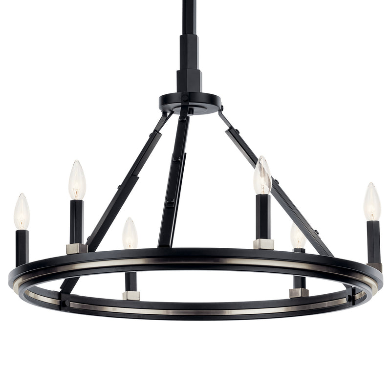 Kichler 52420BK Six Light Chandelier, Black