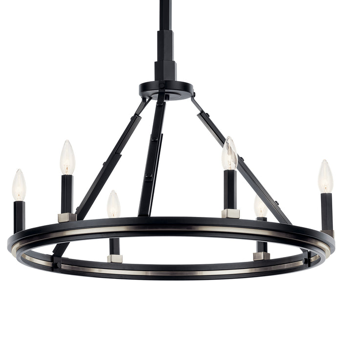 Kichler 52420BK Six Light Chandelier, Black