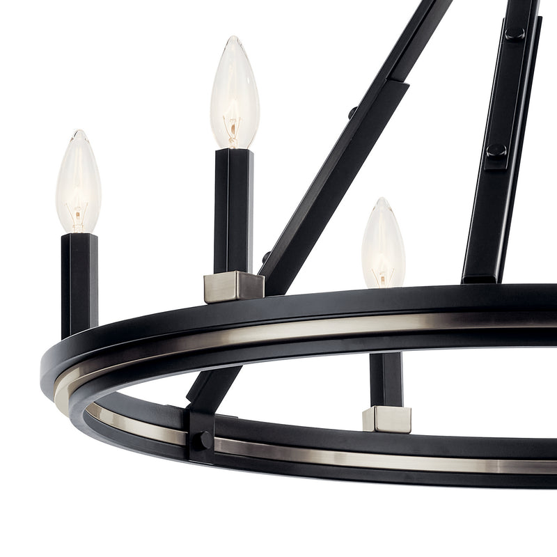 Kichler 52420BK Six Light Chandelier, Black