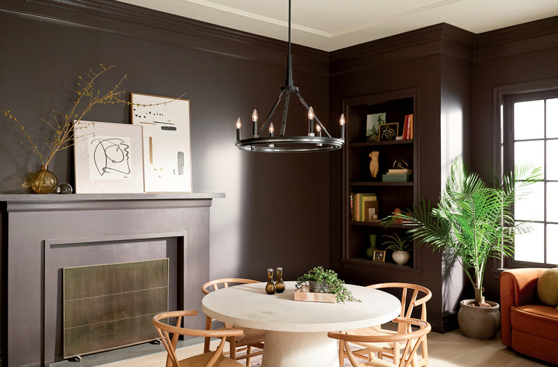 Kichler 52420BK Six Light Chandelier, Black