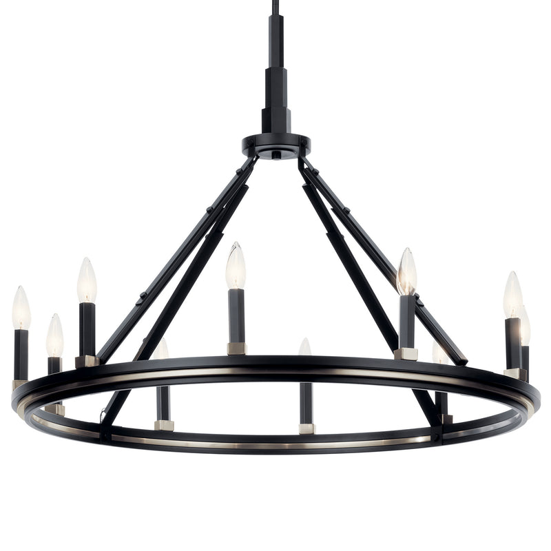 Kichler 52421BK Ten Light Chandelier, Black