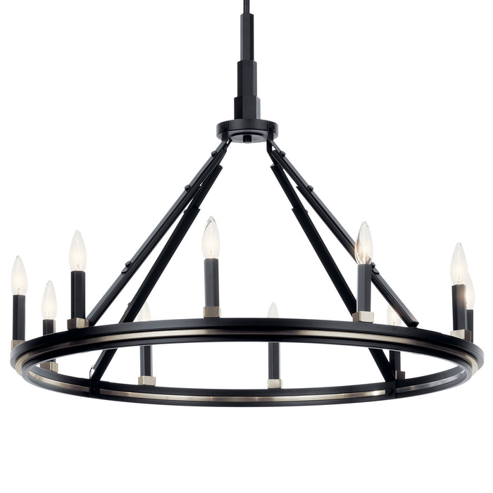 Kichler 52421BK Ten Light Chandelier, Black