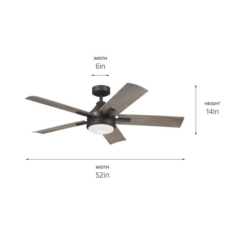 Kichler 310126OZ 52" Ceiling Fan, Olde Bronze