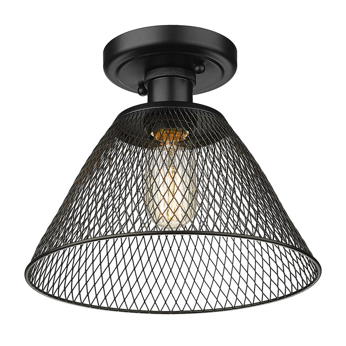 Golden 0304-SF BLK One Light Semi-Flush Mount, Matte Black