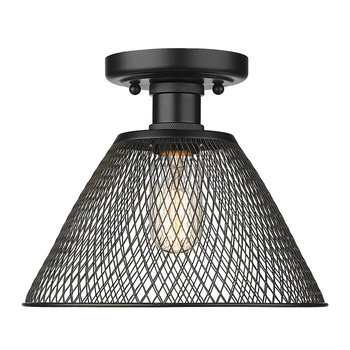 Golden 0304-SF BLK One Light Semi-Flush Mount, Matte Black