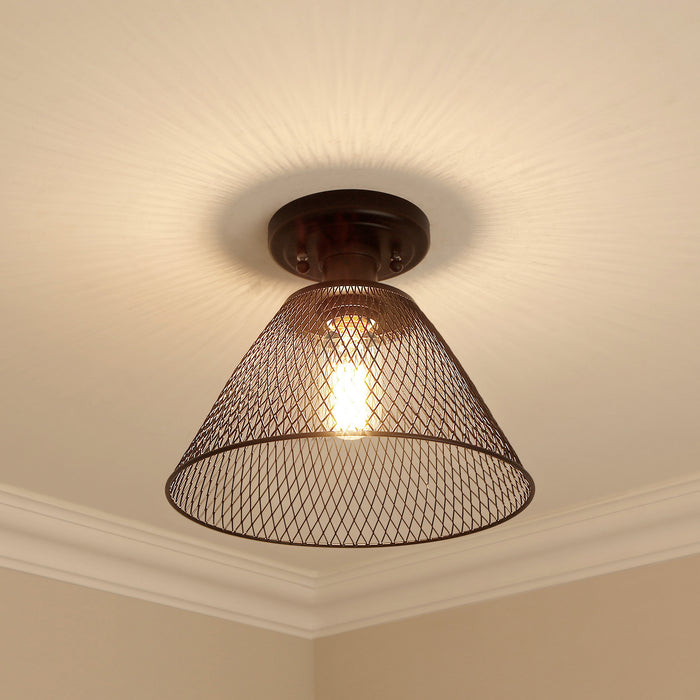 Golden 0304-SF BLK One Light Semi-Flush Mount, Matte Black