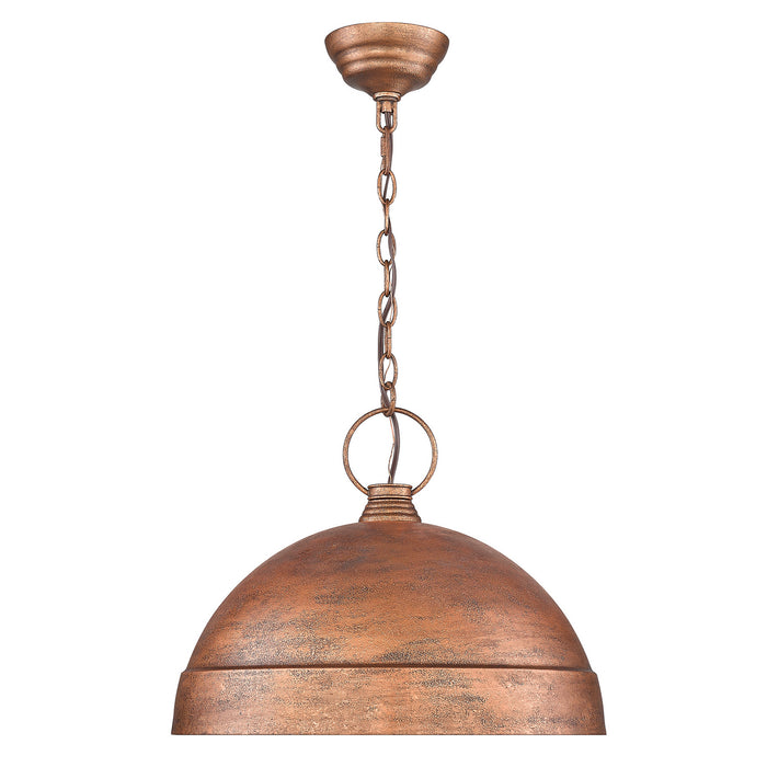 Golden 0318-L VC One Light Pendant, Vintage Copper