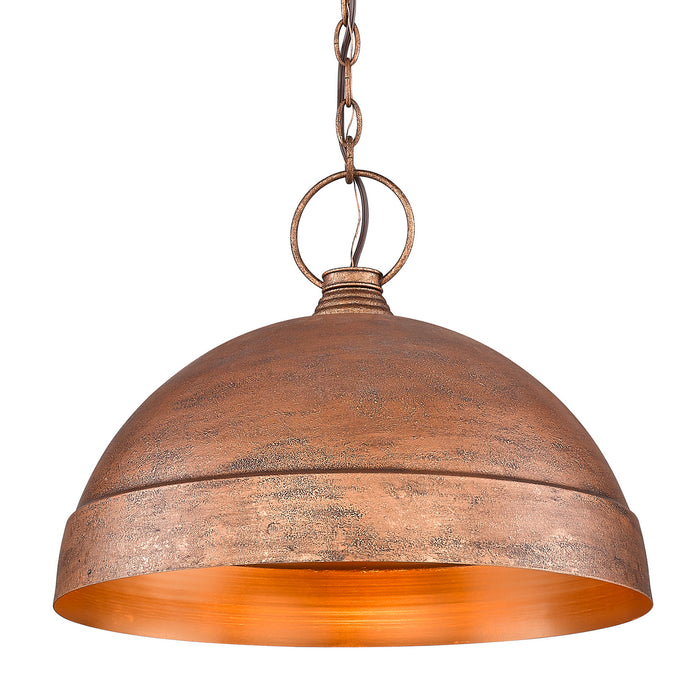 Golden 0318-L VC One Light Pendant, Vintage Copper