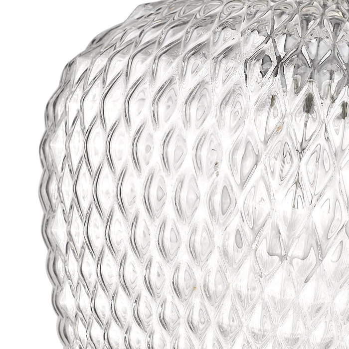 Golden 1088-M BLK-CLR One Light Pendant, Matte Black