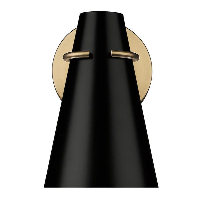 Golden 2122-1W MBS-BLK One Light Wall Sconce, Modern Brass