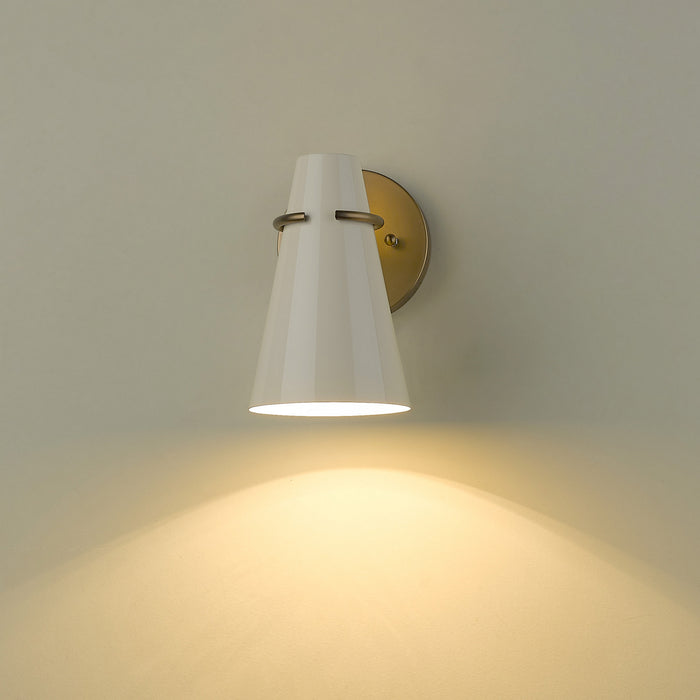 Golden 2122-1W MBS-GE One Light Wall Sconce, Modern Brass