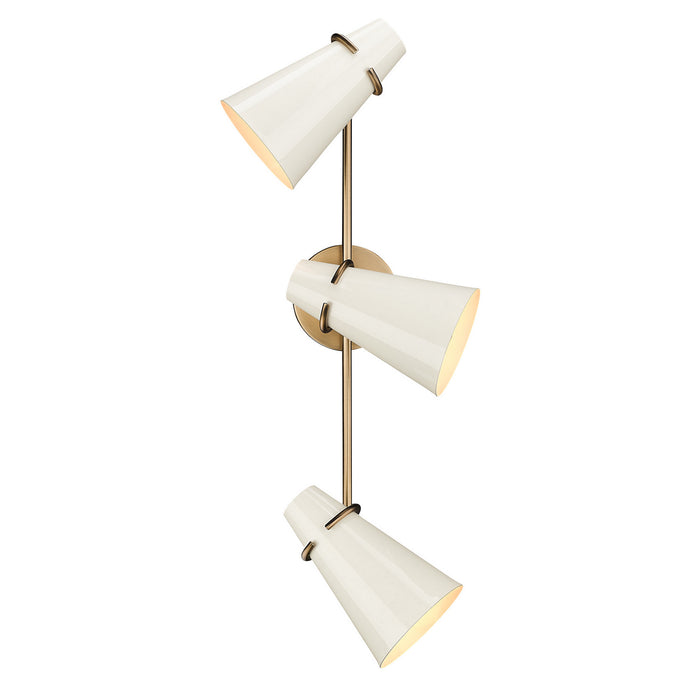 Golden 2122-BA3 MBS-GE Three Light Bath Vanity, Modern Brass