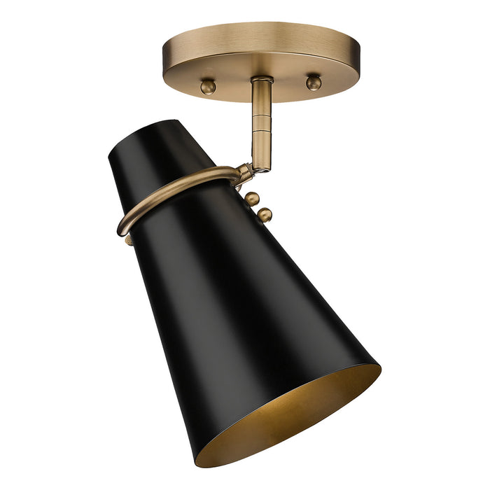 Golden 2122-SF MBS-BLK One Light Wall Sconce, Modern Brass
