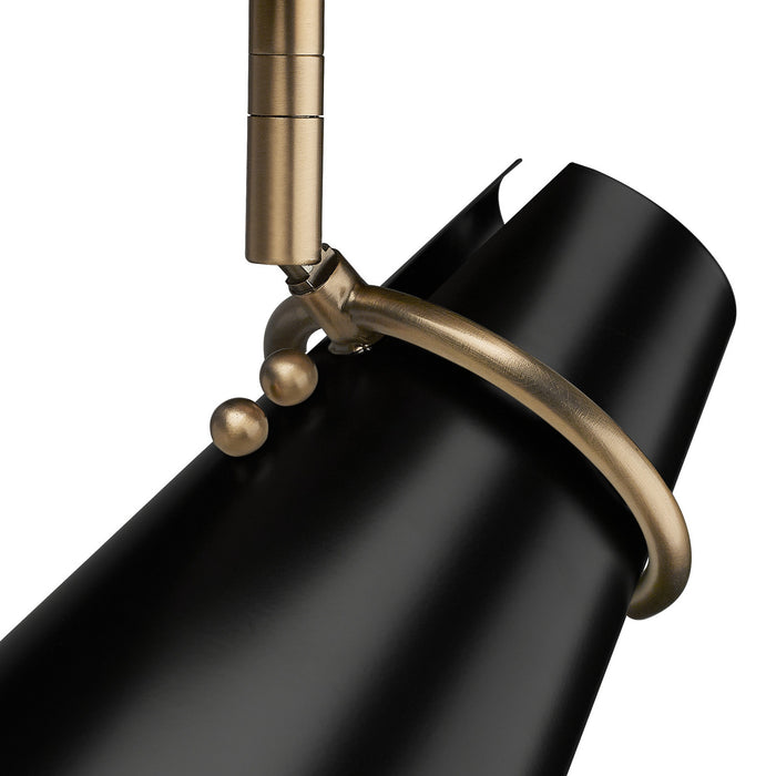 Golden 2122-SF MBS-BLK One Light Wall Sconce, Modern Brass