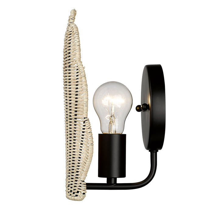 Golden 2382-WSC BLK-NW One Light Wall Sconce, Matte Black