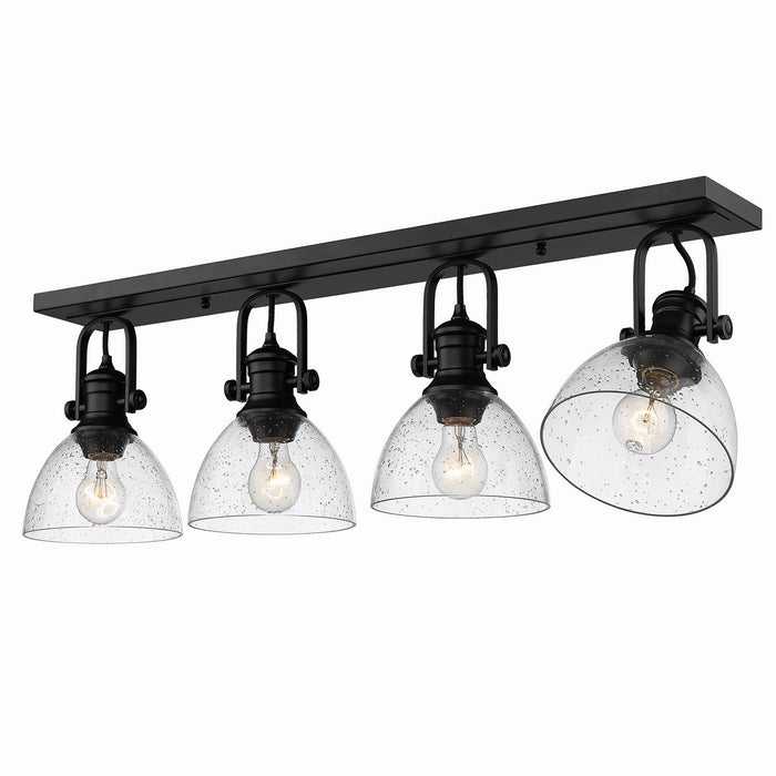 Golden 3118-4SF BLK-SD Four Light Semi-Flush Mount, Matte Black